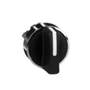 Harmony XB4 - tête de bouton tournant - à manette - noir - Ø22 - collerette dépassante - métal chromé - 3 positions - rappel de droite au centre - fixation Ø22