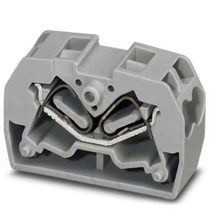Mini bloc de jonction à ressort avec double connexion à sortie latérale- avec bride - 2,5mm² - gris