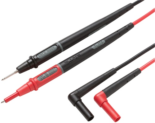 Jeu de 2 cordons silicone pointes de touche 2 mm longeur réglable TwistGuard. Conforme CEI1010 600V Cat.IV/1000V Cat.III, courant max 10A