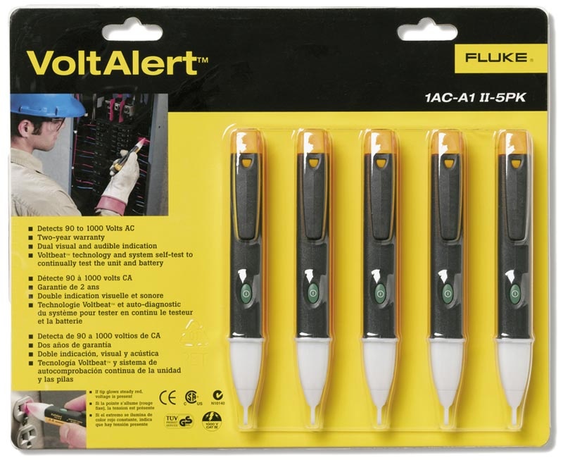 Pack économique de 5 détecteurs de tension 200-1000V  FLUKE-1AC-E1-II. La détection de phase devient un jeu d'enfants