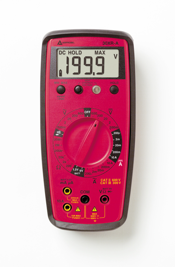 Multimètre numérique doté de la fonction VolTect, detection de tension sans contact.