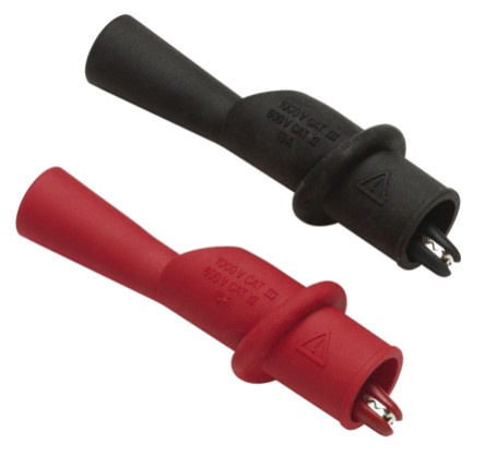 Jeu de 2 mini-pinces crocodiles(rouge,noire) pour cordons pointes de touche 2 mm. Ouverture mâchoire 7mm. Imax=10A. CEI1010 1000V Cat.III, 600V Cat.IV