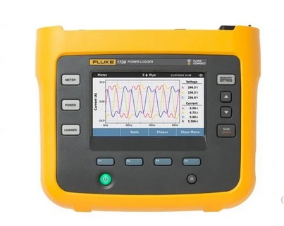 Fluke-1736 EUS Analyseur d'énergie électrique, complet en sacoche avec 4 sondes Flex 1500 A AC, câble de prise tension, Version EU/US (avec WiFi)