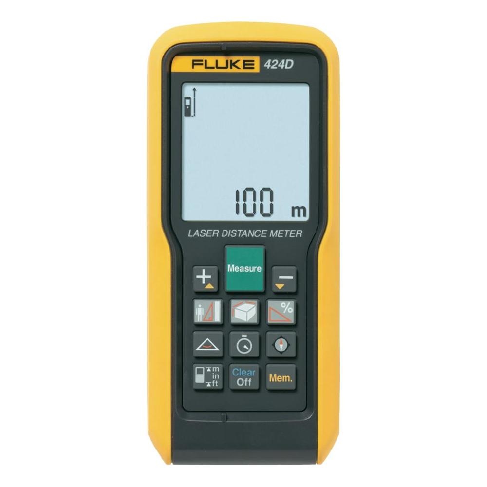 Télémètre laser avec mémoire, boussole, capteur d'inclinaison. Mesures de distance, de hauteur, surface, volume. Livré avec étui, dragonne et piles AA