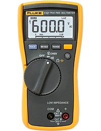 Multimètre automatique TRMS 600Vac/dc, fonction Vcheck commutation automatique tension AC ou DC, résistance, continuité, test de diode, capacité