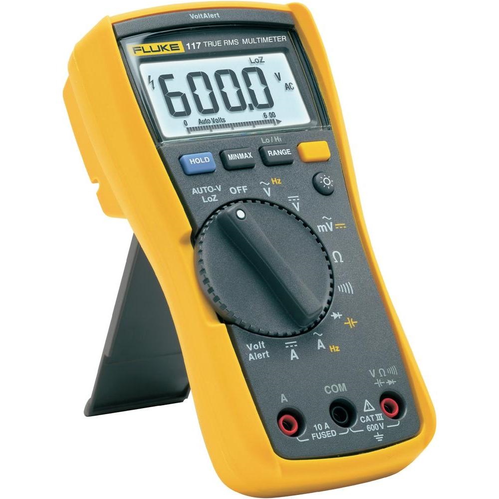 Multimètre Electricien TRMS 600 Vac/dc, 10 Aac/dc avec mesure de tension sans contact,  capacité, fréquence, résistance, continuité, test de diodes.
