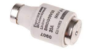 Cartouche fusible DIN D gG Taille DII 500VAC 500VDC 35A Code couleur Noir