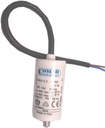 CONDENSATEUR PERMANENT 8µF 400/450V AVEC CABLE - Ø30x70mm