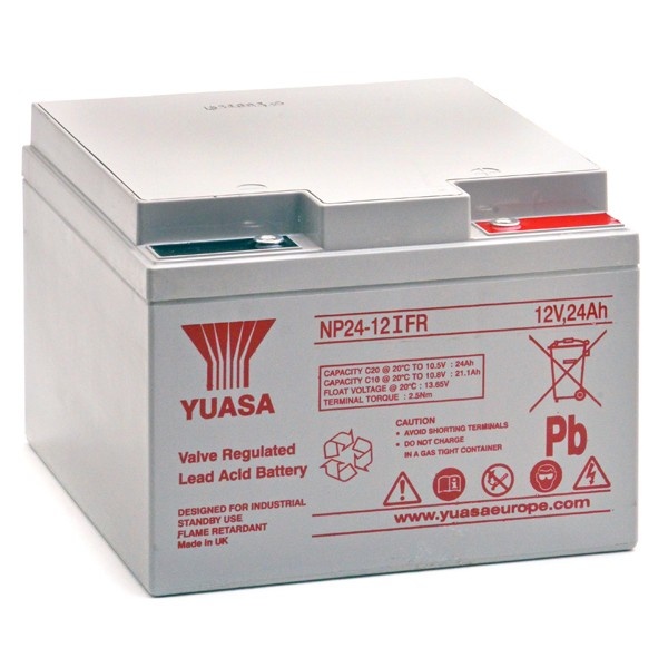 Batterie Pb AGM etanche 12V 24Ah flamme retard. UL94:V0 166x175x125mm M5
