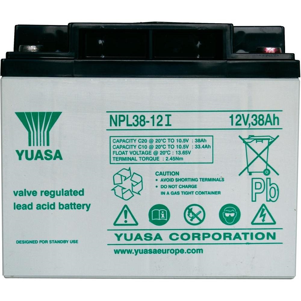 Batterie Pb AGM etanche 12V 38Ah flamme retard. UL94:V0 197x165x170mm M5