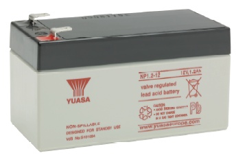 Batterie Pb AGM etanche 12V 1.2Ah flamme retard. UL94:V0 97x48x54.5mm F4.8