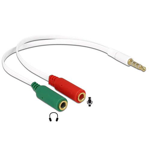 Adaptateur audio 4 contacts vers 2x 3 contacts  