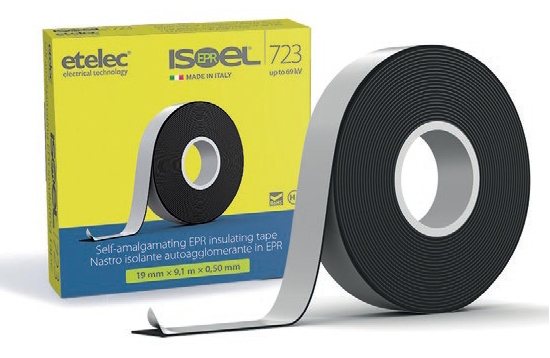 Ruban auto amalgamant EPR, 19mmx9,1mx0,5mm, utilisation -40 à +100°C. Rigidité diélectrique 42kV/mm, bonne résistance à l'abrasi