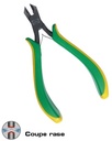 Pince coupante en bout oblique long 115mm, entrepassée, manches bimatière.