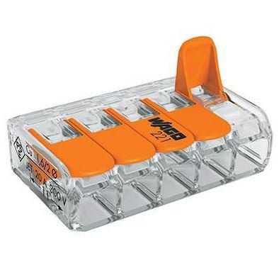 ***OBS*** cf. 221425  - raccordement 5 conducteurs 0.2 à 4mm² à clipser 