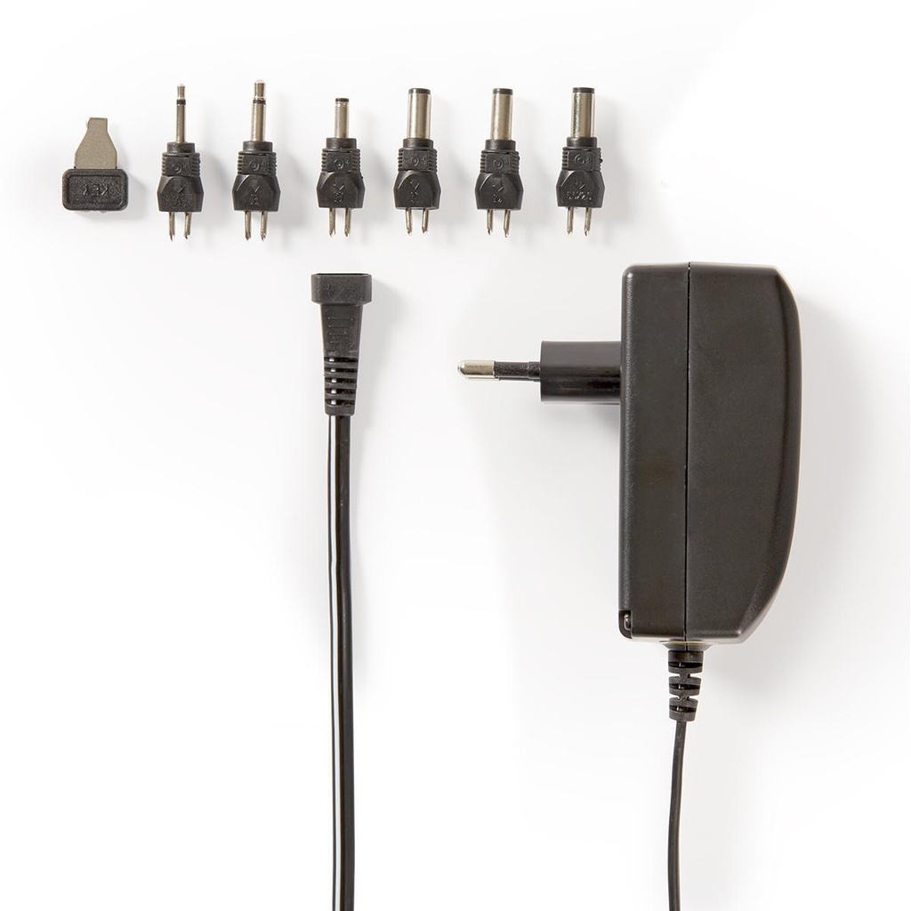Adaptateur secteur universel | 24 W | 9 - 24 V DC | 1.80 m | 1.0 A - 1.5 A A | 6 plug(s) | Noir