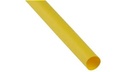 Gaine thermorétractable à paroi fine, barre de 1 m, rétreint 2:1, diam. 38/19 mm, jaune. Polyoléfine réticulée, RoHS 2, sans halogène, UL224, résiste aux UV.