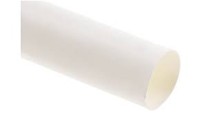 Gaine thermorétractable à paroi fine, barre de 1 m, rétreint 2:1, diam. 38/19 mm, blanc. Polyoléfine réticulée, RoHS 2, sans halogène, UL224, résiste aux UV.