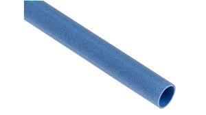 Gaine thermorétractable à paroi fine, barre de 1 m, rétreint 2:1, diam. 9,5/4,8 mm, bleu. Polyoléfine réticulée, RoHS 2, sans halogène, UL224, résiste aux UV.en sachet de 5p
