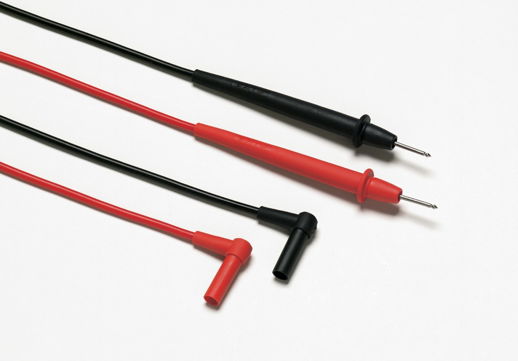 Jeu de cordons (rouge, noir) pointes de touche PVC. CEI1010 1000V Cat.II, courant max 10 A