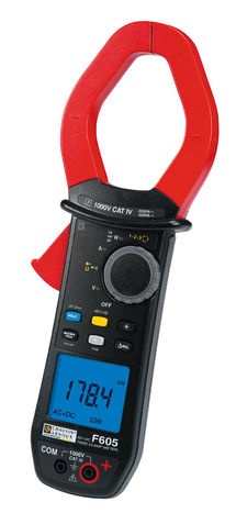 Pince multimètre TRMS AC+DC. 2000A AC/3000A DC. 1000V AC/DC. Puissances et Harmoniques 25. Résistance, continuité, fréquence. Tr