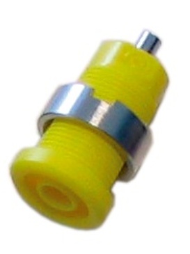 Douille 4 mm de sécurité jaune