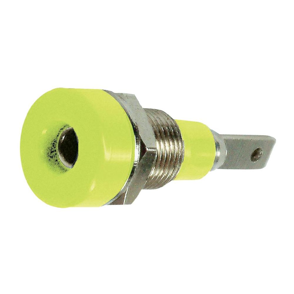 Douille 2 mm vert/jaune