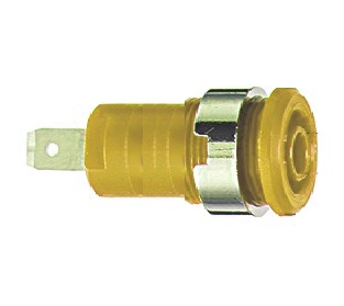 Douille 4 mm de sécurité jaune SLB4-F/A