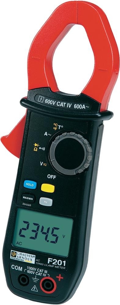 Pince multimètre TRMS AC. 600A AC. 1000V AC/DC. Résistance, continuité, fréquence. Température. TrueInrush, Min, Max. Enserrage 
