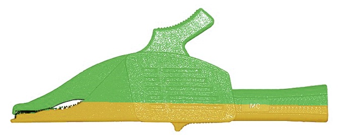 Pinces dauphin 4 mm vert/jaune