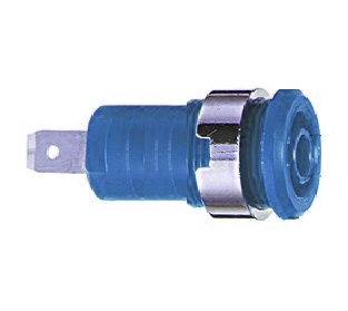Douille 4 mm de sécurité bleu