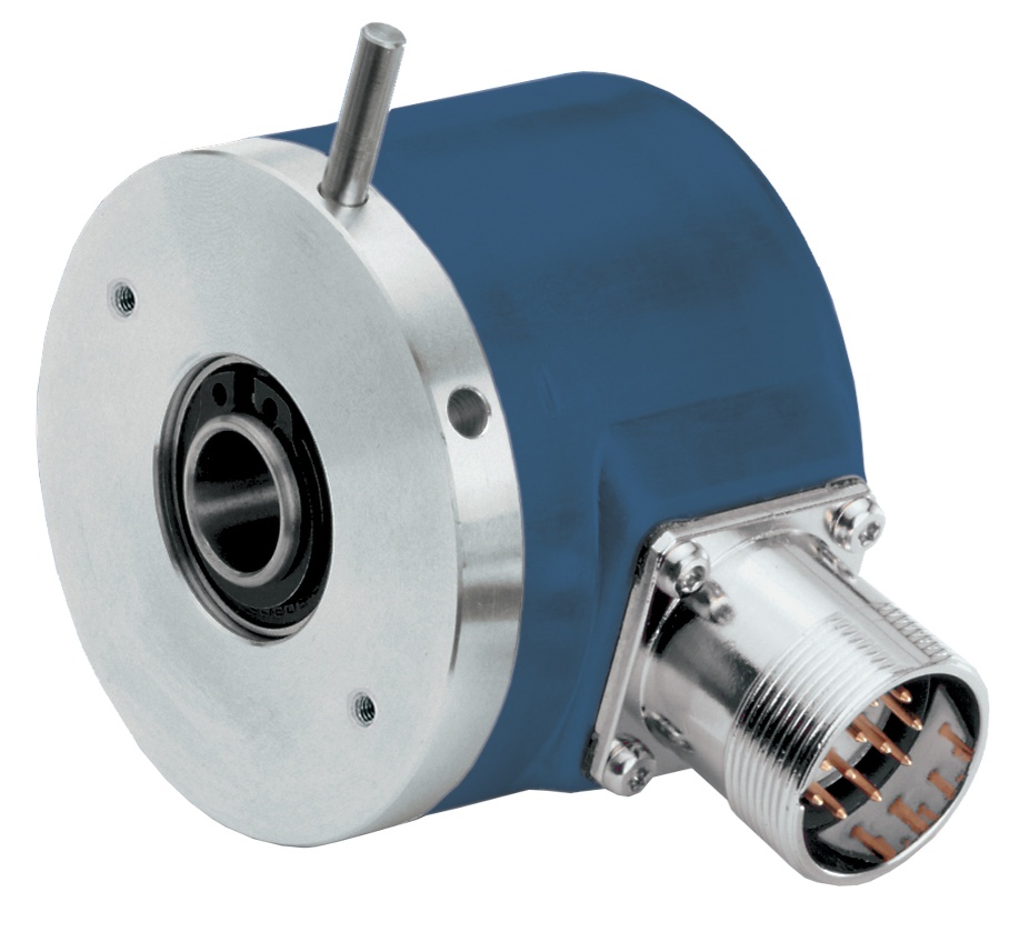 Codeur incrémental, Ø58 mm à axe creux traversant, alésage Ø12 mm, IP54, pige 9,5 mm et bague de serrage, résolution 500 imp/tou