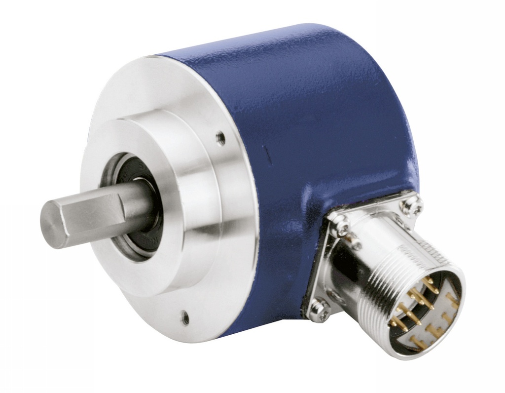 Codeur incrémental haute résolution, Ø58 mm à bride standard et axe Ø10 mm, IP54, résolution 10 000 imp/tour, étage de sortie un