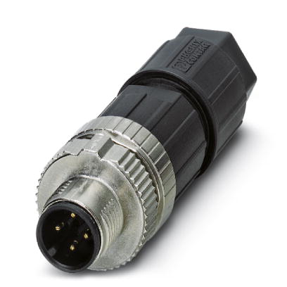 Connecteur, 4-pôles, Connecteur droite M12, détrompage A, Raccordement Push-in, matériau de la molette: Zinc moulé sous pression
