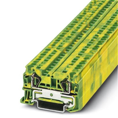 Bloc de jonction à ressort vert/jaune pour conducteur de protection - 4mm²