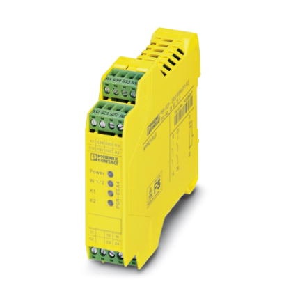 Relais de sécurité 2 voies pour circuits d'arrêt d'urgence et de portes de protection, 2 contacts NO, 1 contact NF, non temporis