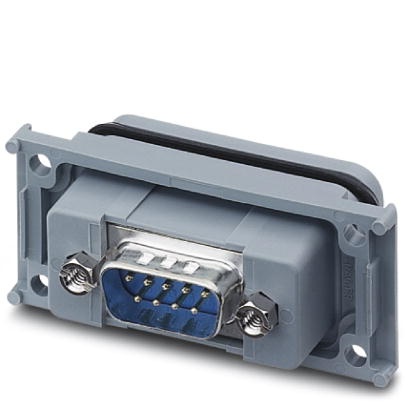 Cadre de montage SUB-D, taille Shell 1, avec 9 contacts de signalisation, contact mâle, inverseur de genre, blindé, indice de pr