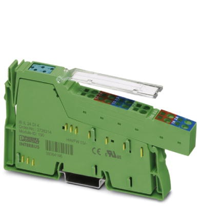 Module 4 entrées TOR 24Vcc, avec connecteur et étiquette, IN LINE