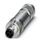 Connecteur, 5-pôles, blindé, droit M12 Verrouillage à vis, Détrompage B, Raccordement Push-in