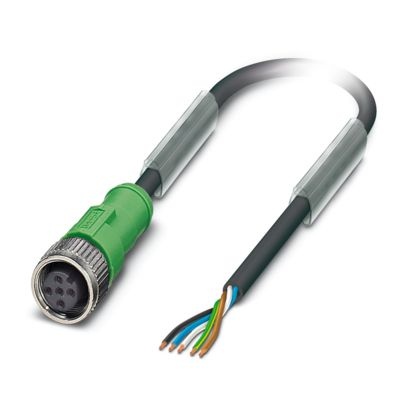 Câble pour capteurs/actionneurs, 5-pôles, PUR exempt d'halogène, gris-noir RAL 7021, extrémité libre, sur Connecteur femelle dro