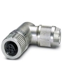 Connecteur-bus, PROFIBUS DP (12 Mbit/s), 2-pôles, blindé, Connecteur femelle coudé M12, Détrompage B, Raccordement Push-in, maté