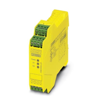 Relais de sécurité à 1 ou 2 voies pour barrières infrarouges, circuits d'arrêt d'urgence et pour portes de protection, 3 contact