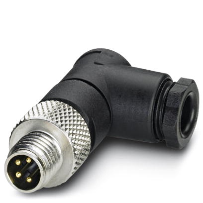 Connecteur pour capteurs/actionneurs, coudé, 4 pôles, M8, raccordement soudé, diamètre de câble 5 mm max.