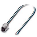 Connecteur femelle encastrable pour capteurs/actionneurs, 4 pôles, M5, montage vissé/sur face avant, filetage M5, cordon TPE de 