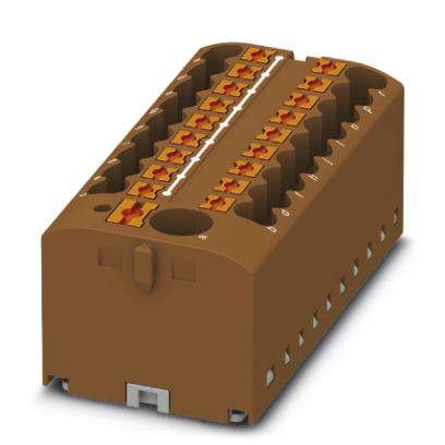 Bloc distributeur, Module de base avec alimentation, raccordement Push-in, nb de connexions : 19, 0,14 mm² - 4 mm², pas :56 mm, 