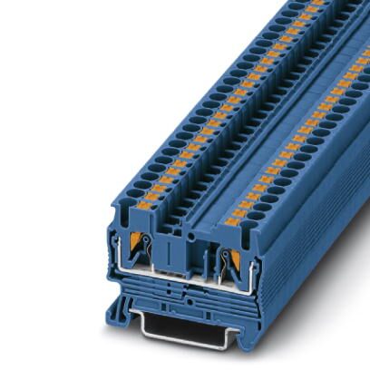 Bloc de jonction bleu à ressort Push-In - 6mm²- 2 points de raccordement