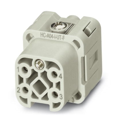 Douille HEAVYCONNEC, série A4, 4 pôles, raccordement vissé sans protection du fil, avec vis d'étanchéité IP65