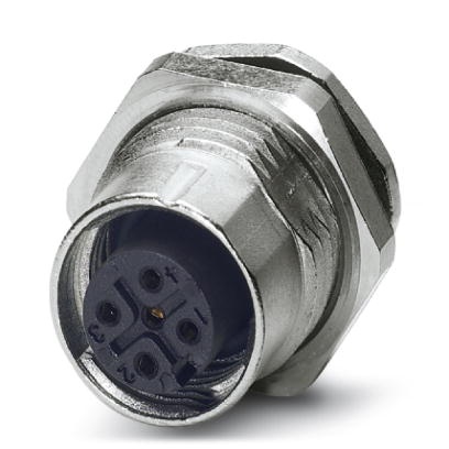 Connecteur femelle encastrable pour capteurs/actionneurs, 5 pôles, SPEEDCONNEC M12, détrompage A, montage vissé/sur face arrière