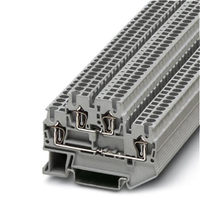Bloc de jonction gris à ressort - 2,5mm² - 2 étages. Section : 0,08 à 4mm²