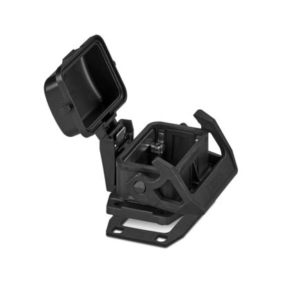 Embase HEAVYCONNEC EVO en plastique, B6, avec verrouillage longitudinal, hauteur 30,5 mm, avec joint plat, avec couvercle de pro
